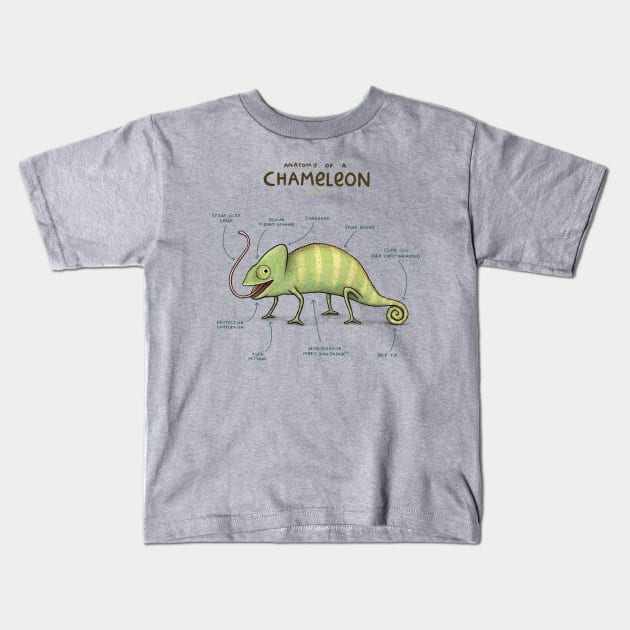 Anatomy of a Chameleon Kids T-Shirt by Sophie Corrigan